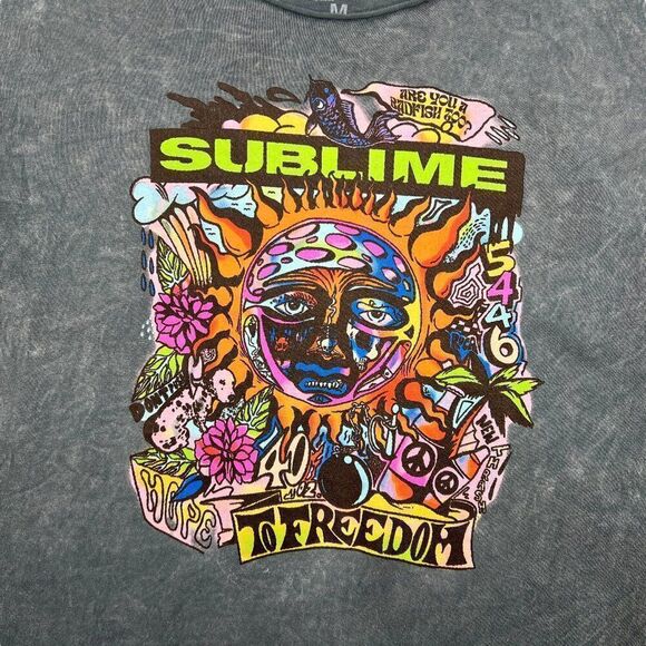 Sublime Tee Women's Size Medium Grey Hope To Freedom T-Shirt - Picture 5 of 9